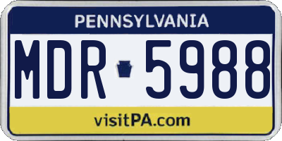 PA license plate MDR5988