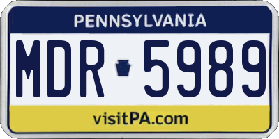 PA license plate MDR5989