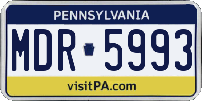 PA license plate MDR5993
