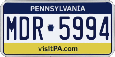 PA license plate MDR5994