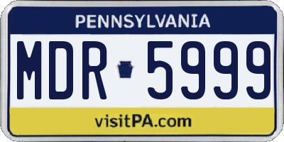 PA license plate MDR5999