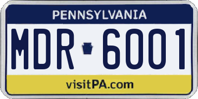 PA license plate MDR6001