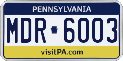 PA license plate MDR6003