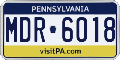 PA license plate MDR6018