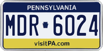 PA license plate MDR6024