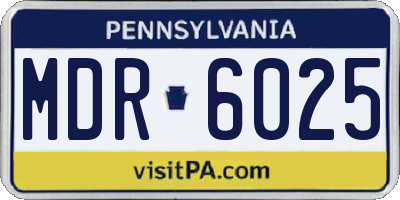PA license plate MDR6025