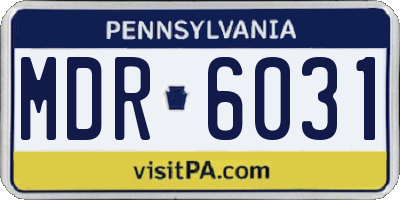 PA license plate MDR6031