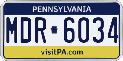 PA license plate MDR6034
