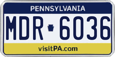 PA license plate MDR6036