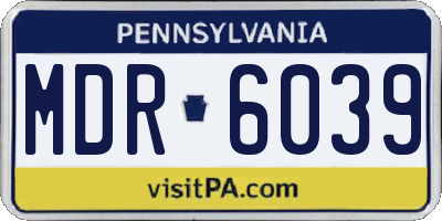 PA license plate MDR6039