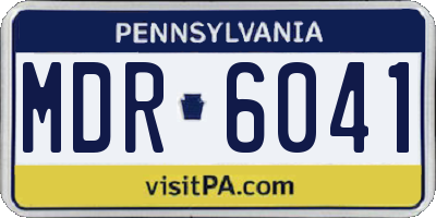 PA license plate MDR6041
