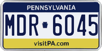 PA license plate MDR6045