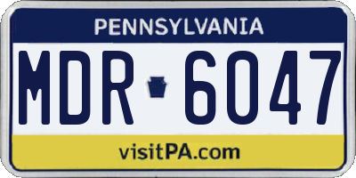 PA license plate MDR6047