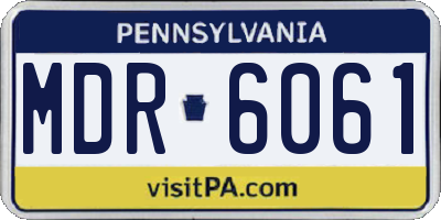 PA license plate MDR6061