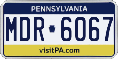 PA license plate MDR6067