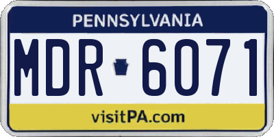 PA license plate MDR6071