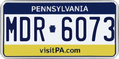 PA license plate MDR6073