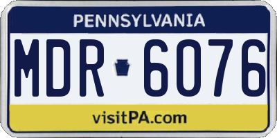 PA license plate MDR6076