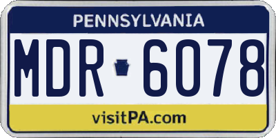 PA license plate MDR6078