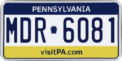PA license plate MDR6081