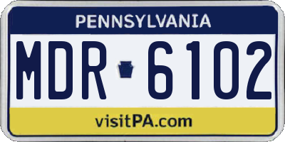 PA license plate MDR6102