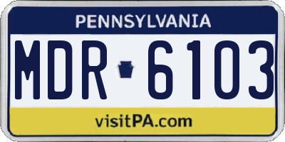 PA license plate MDR6103