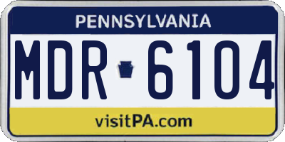 PA license plate MDR6104