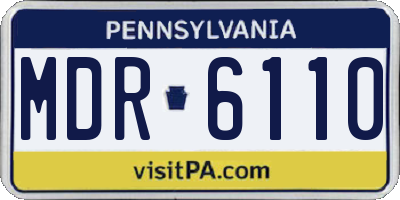 PA license plate MDR6110