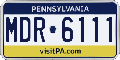 PA license plate MDR6111
