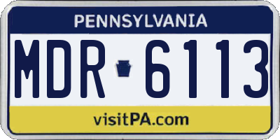 PA license plate MDR6113
