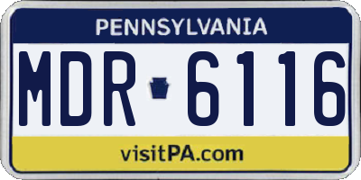 PA license plate MDR6116