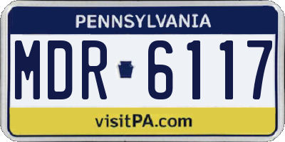 PA license plate MDR6117