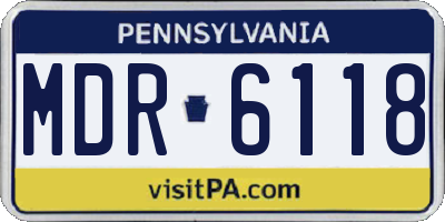 PA license plate MDR6118