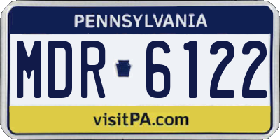 PA license plate MDR6122