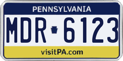 PA license plate MDR6123