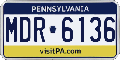 PA license plate MDR6136