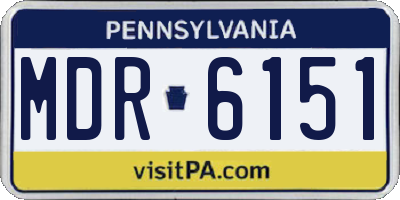 PA license plate MDR6151