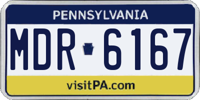PA license plate MDR6167