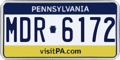 PA license plate MDR6172