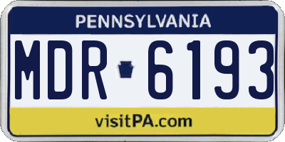 PA license plate MDR6193