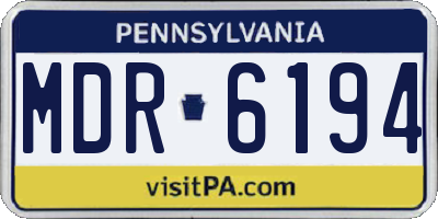 PA license plate MDR6194