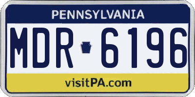 PA license plate MDR6196