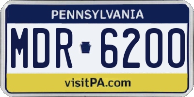 PA license plate MDR6200