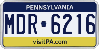PA license plate MDR6216