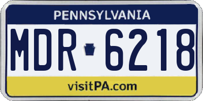 PA license plate MDR6218