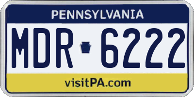 PA license plate MDR6222