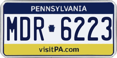 PA license plate MDR6223