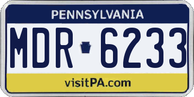 PA license plate MDR6233