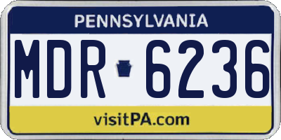 PA license plate MDR6236