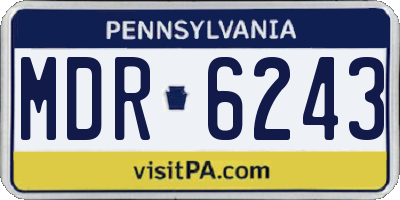 PA license plate MDR6243